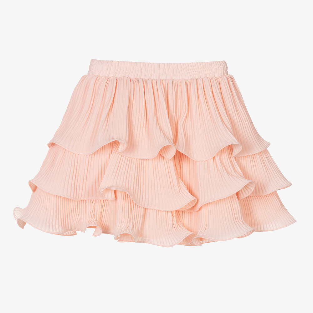 Le Chic-Girls Pink Chiffon Tiered Ruffle Skirt | Childrensalon Outlet