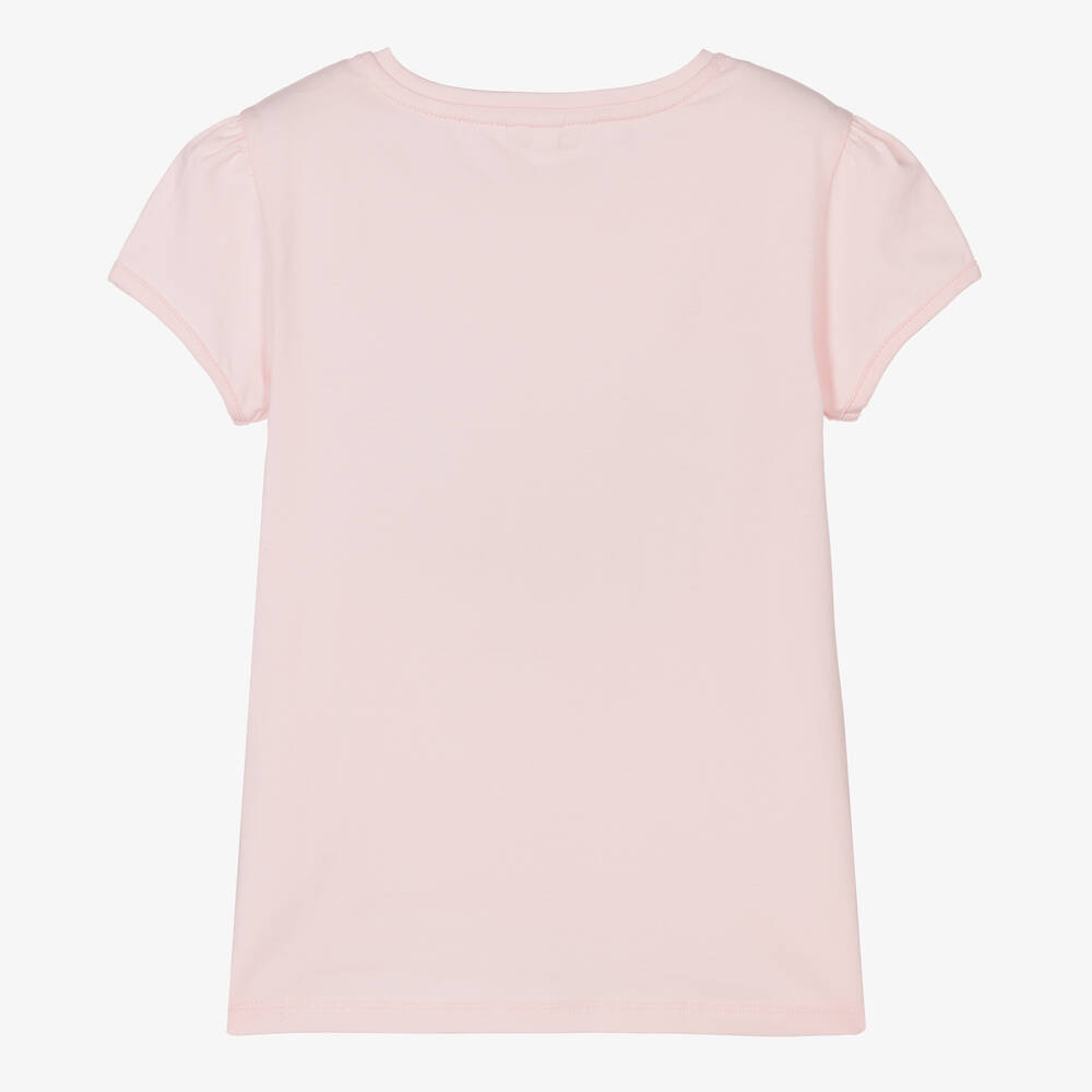 Le Chic-Girls Pink Cotton Butterfly T-Shirt | Childrensalon Outlet