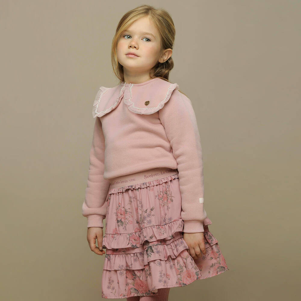 Le Chic-Розовый хлопковый свитшот с воротником | Childrensalon Outlet