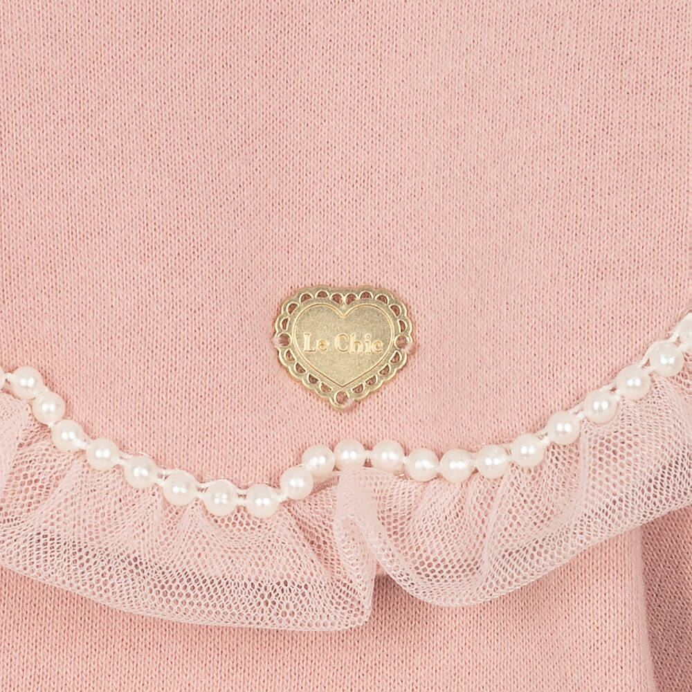 Le Chic-Розовый хлопковый свитшот с воротником | Childrensalon Outlet