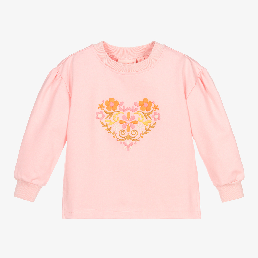Le Chic - Girls Pink Cotton Sweatshirt | Childrensalon