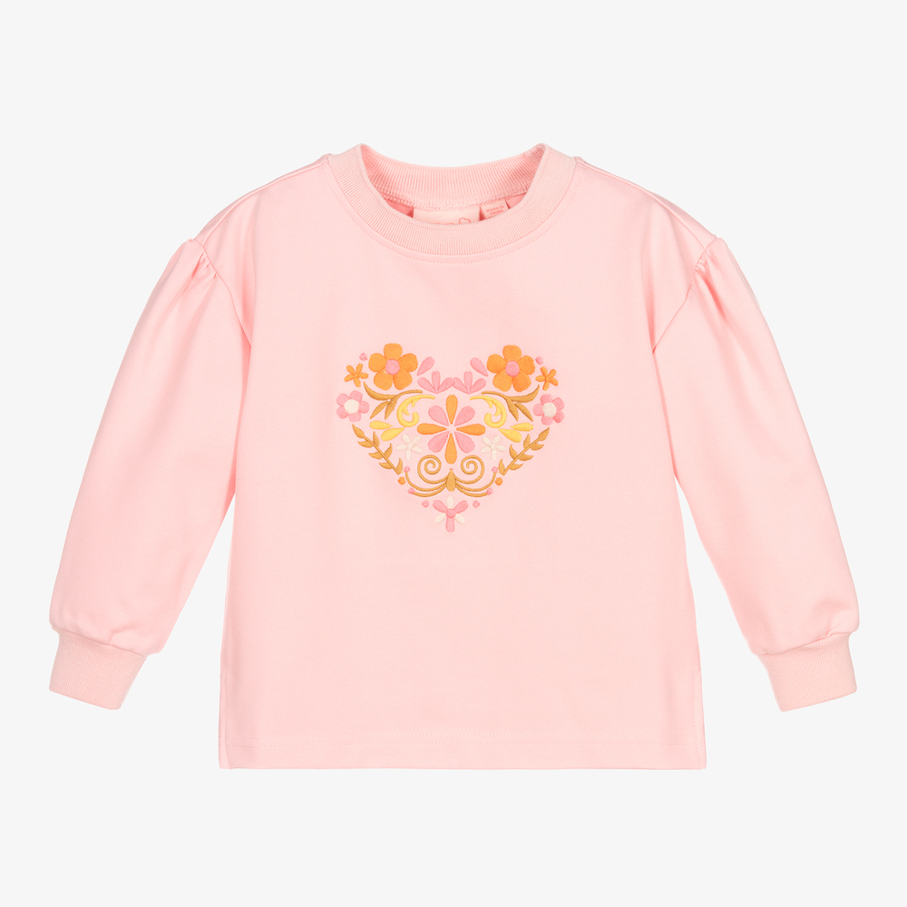 Le Chic - Sweat rose en coton Fille | Childrensalon