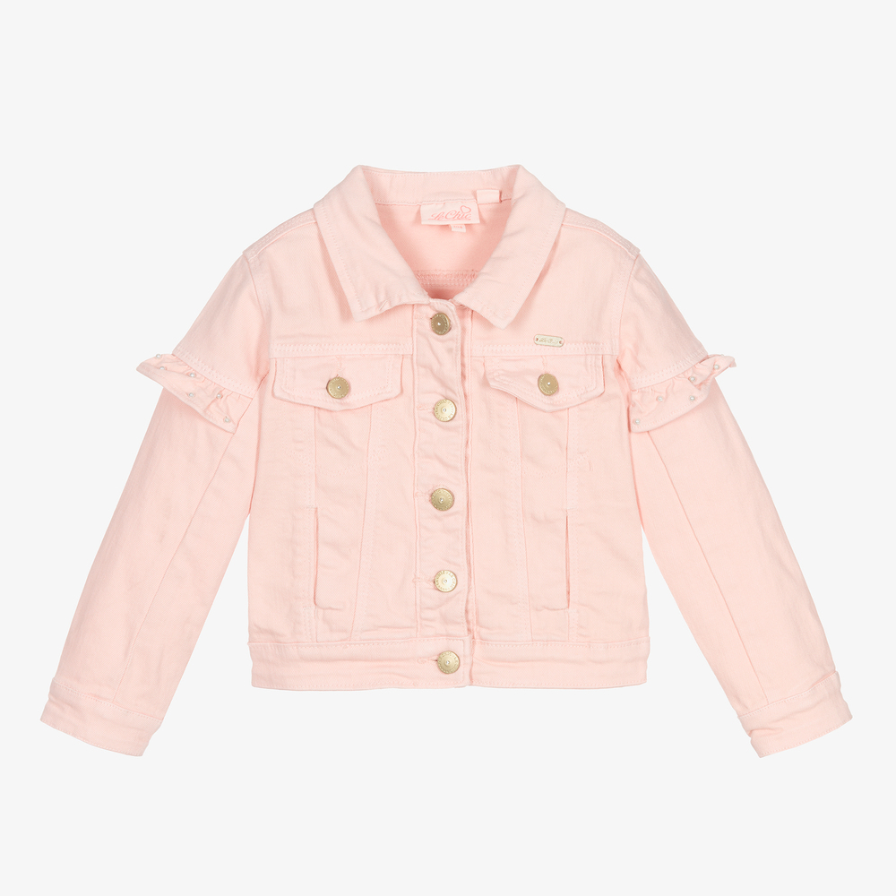 Le Chic Veste rose en denim Fille Childrensalon Outlet