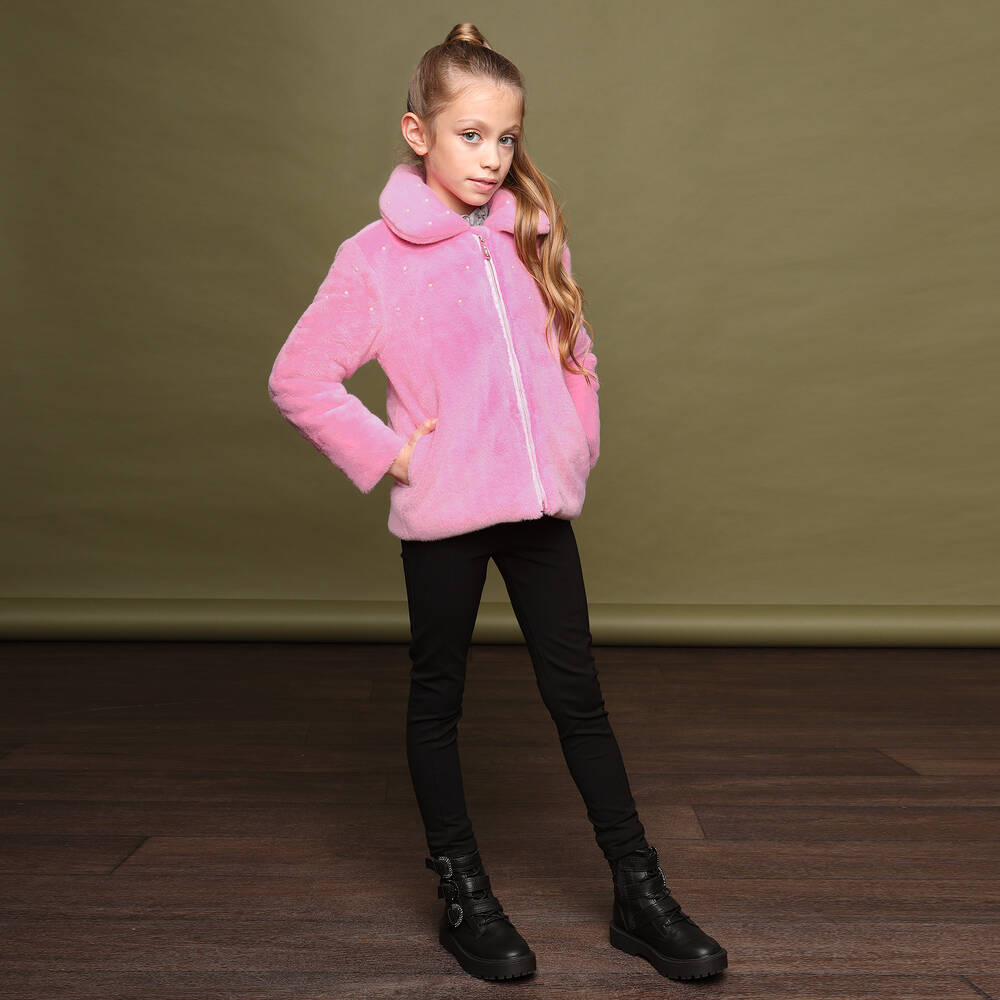 Le Chic-Розовая куртка из искусственного меха для девочек | Childrensalon Outlet