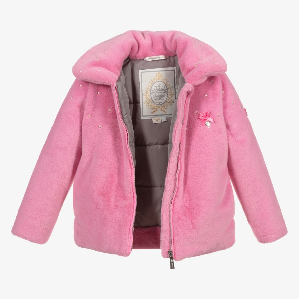 Le Chic-Розовая куртка из искусственного меха для девочек | Childrensalon Outlet