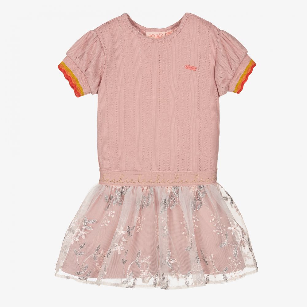 Le Chic - Розовое платье с цветами для девочек | Childrensalon