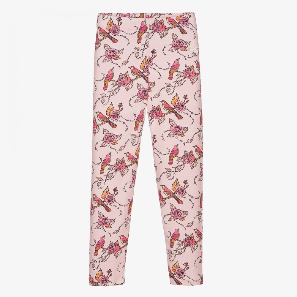 Le Chic-Girls Pink Floral Leggings | Childrensalon Outlet