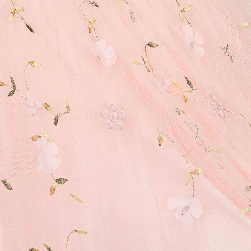 Le Chic-Розовое платье из тюля с цветами для девочек | Childrensalon Outlet