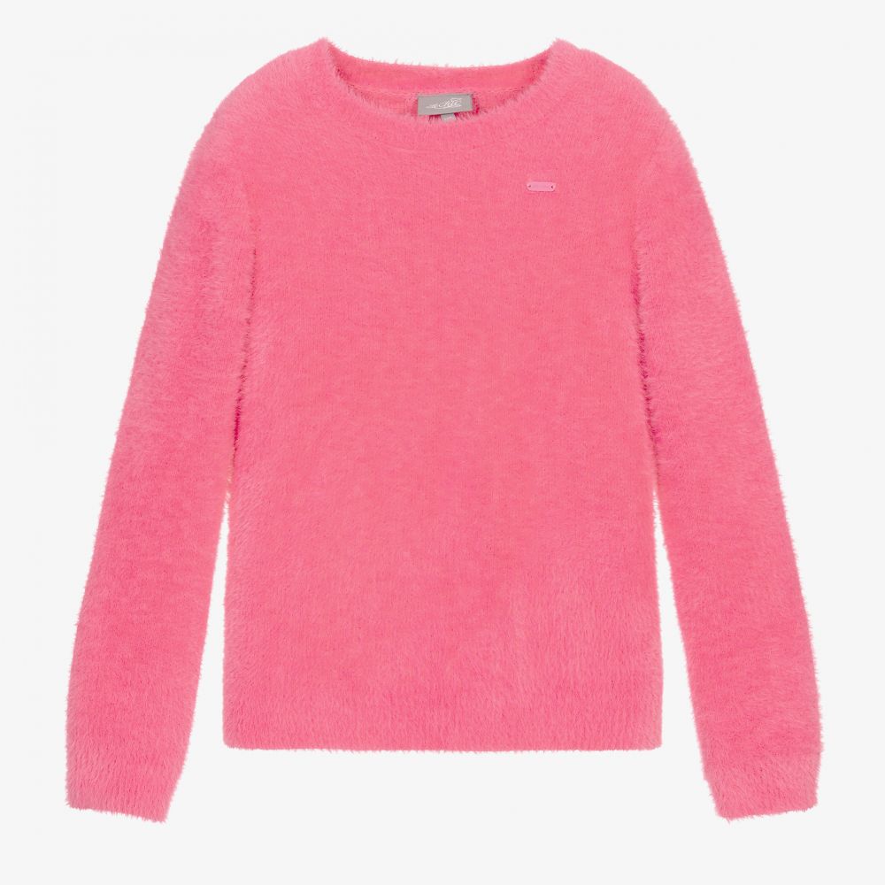 Le Chic - Girls Pink Fluffy Sweater | Childrensalon