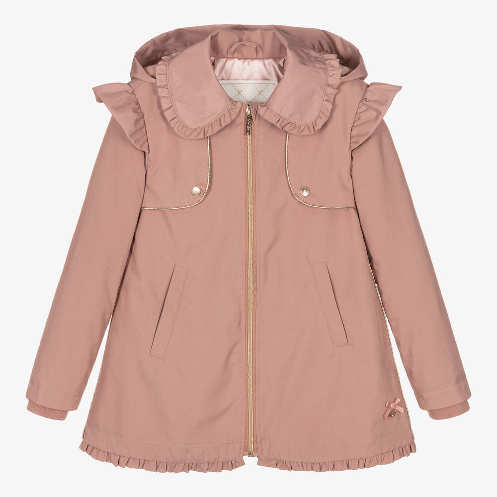 Le Chic Girls Pink Frill Coat Childrensalon Outlet