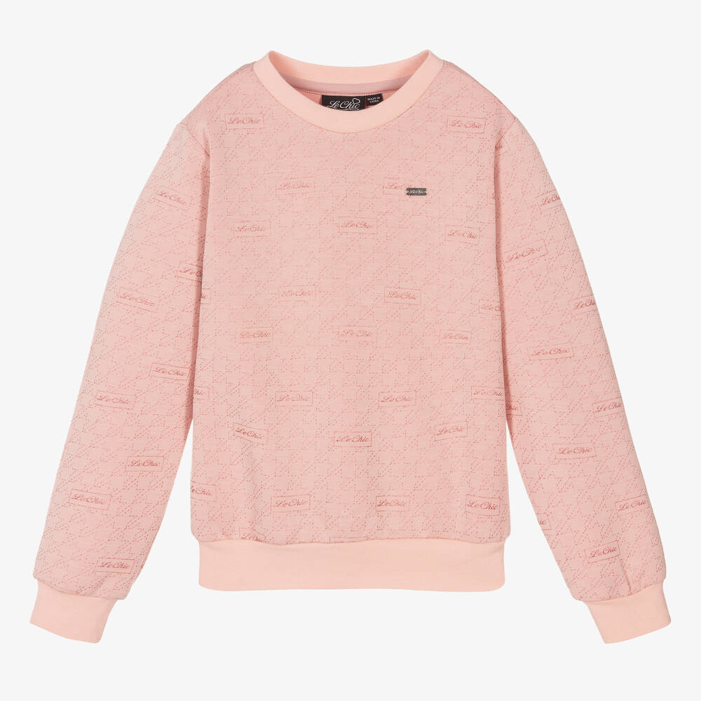 Le Chic - Girls Pink Glittery Sweatshirt | Childrensalon
