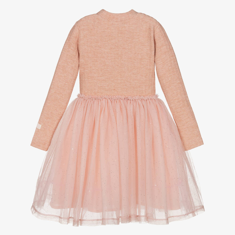 Le Chic-Girls Pink Jersey & Tulle Dress  | Childrensalon Outlet