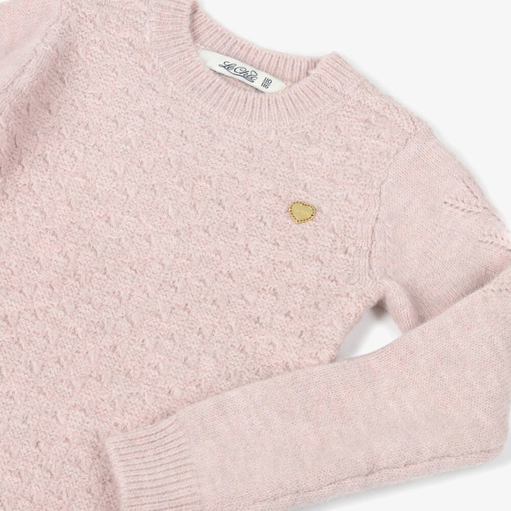 Le Chic-Girls Pink Knitted Sweater Dress | Childrensalon Outlet