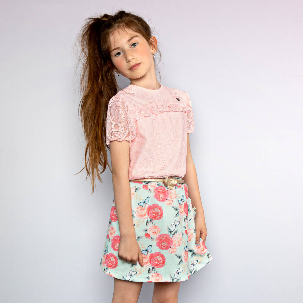 Le Chic-Girls Pink Lace Blouse | Childrensalon Outlet