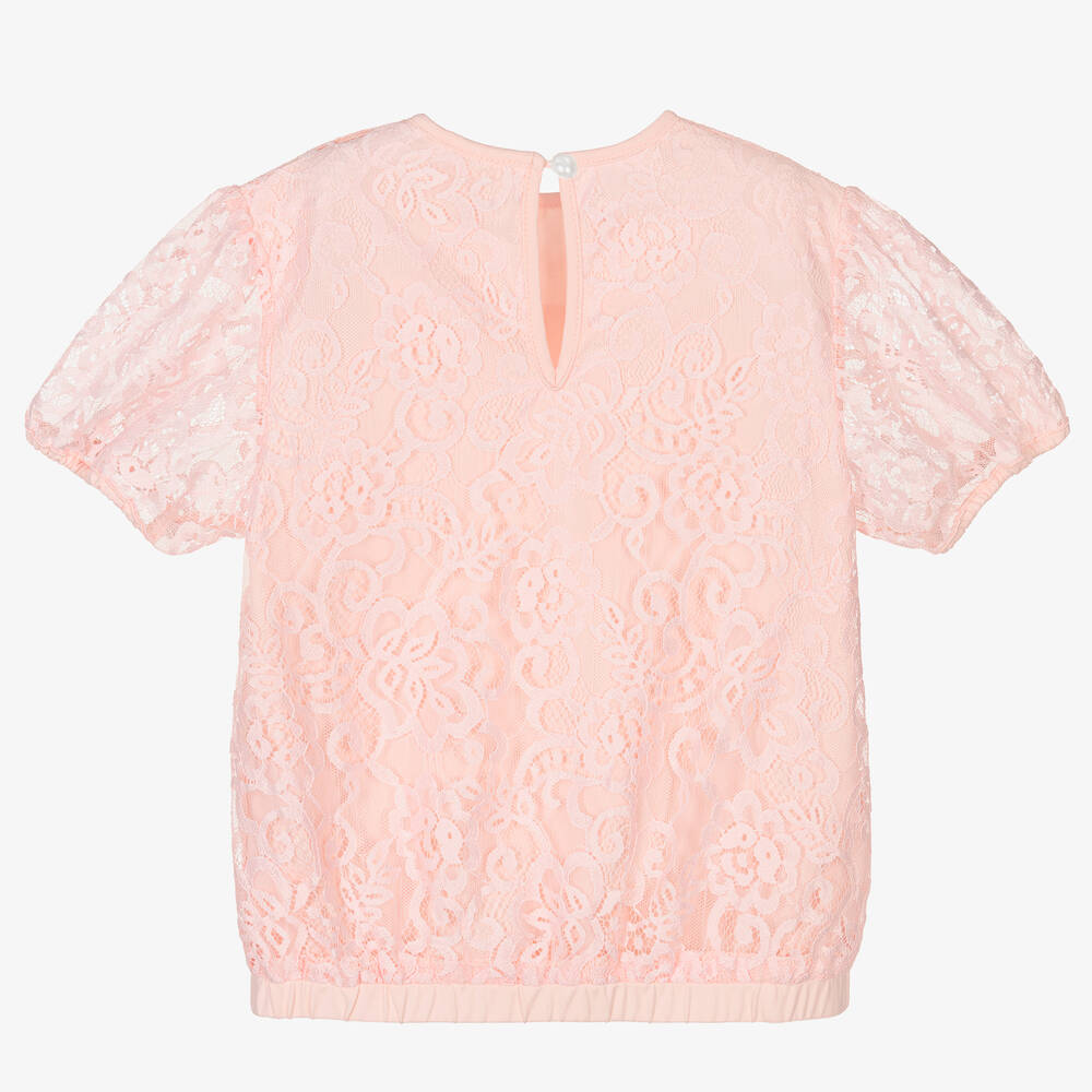 Le Chic-Girls Pink Lace Blouse | Childrensalon Outlet