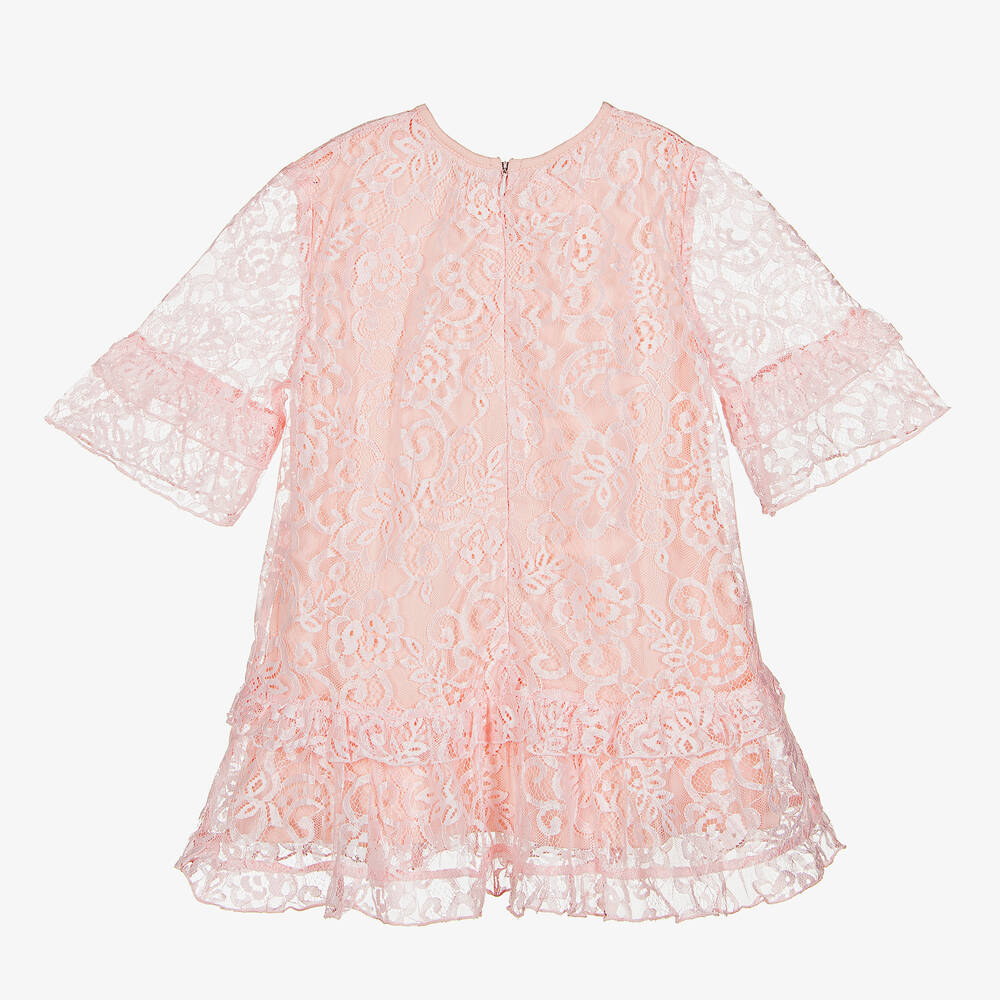 Le Chic-Girls Pink Lace Ruffle Dress | Childrensalon Outlet