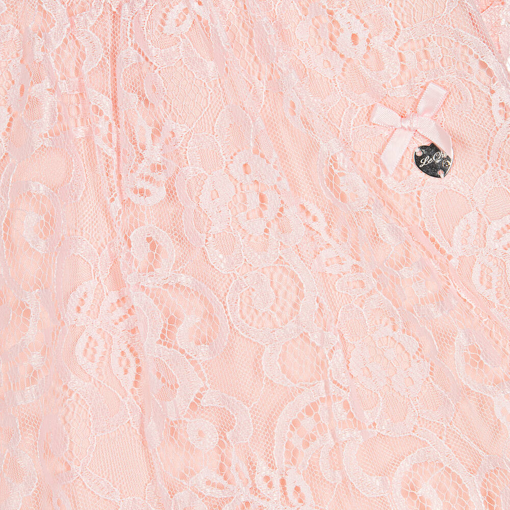 Le Chic-Girls Pink Lace Ruffle Dress | Childrensalon Outlet