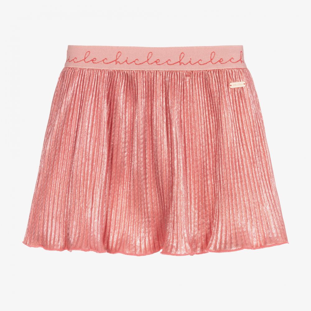 Chanel 18P Pink Knitted Top Skirt Set