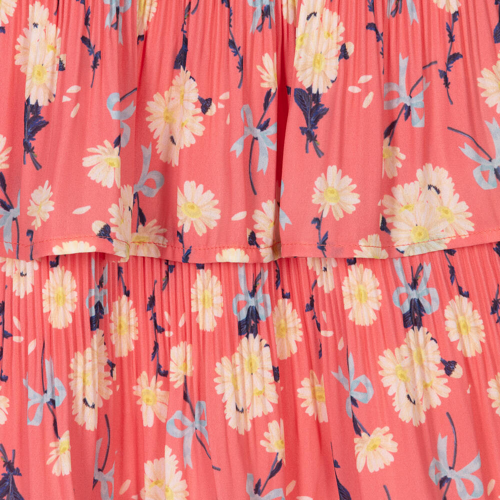 Le Chic Girls Pink Pleated Chiffon Skirt Childrensalon Outlet