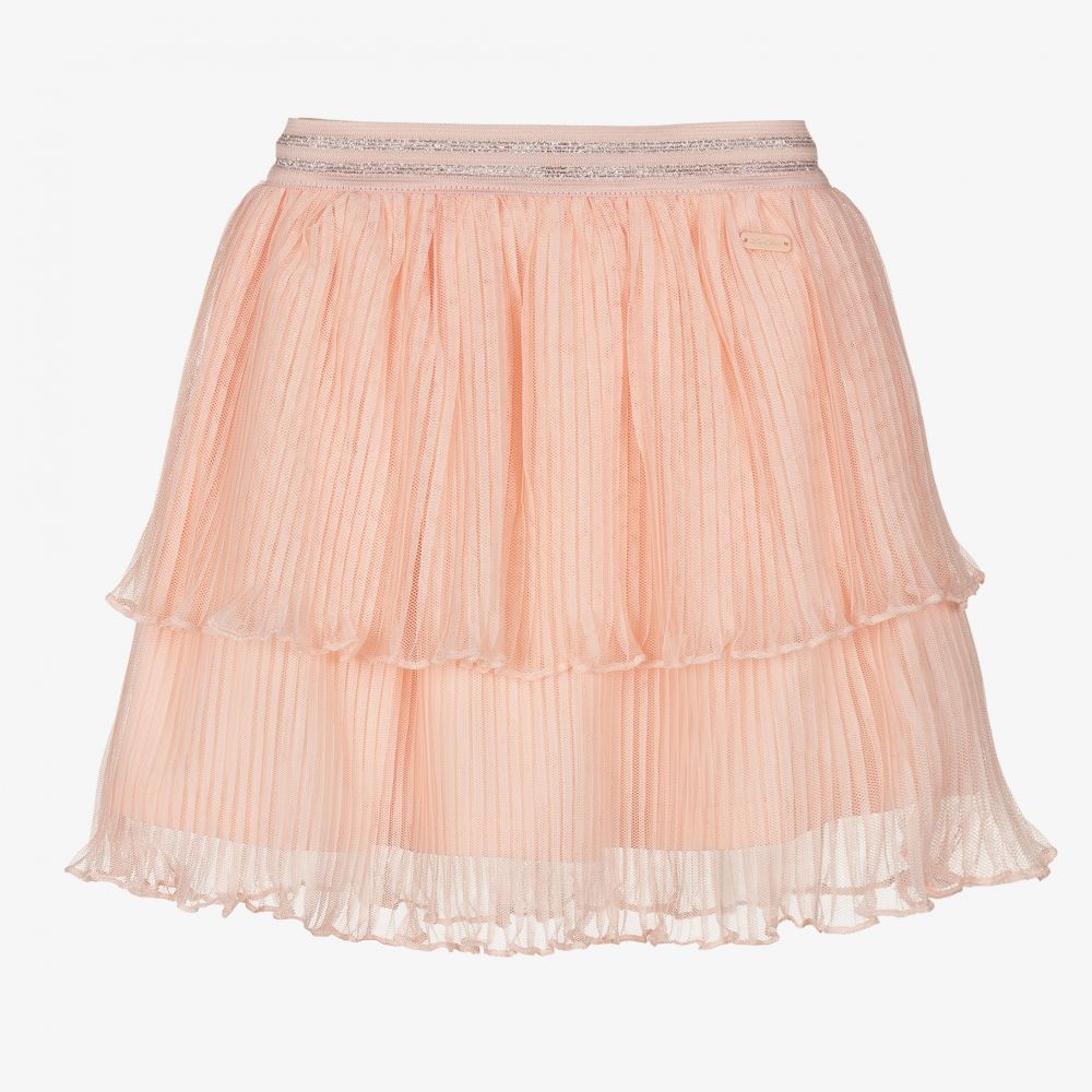 Pink pleated tulle skirt shop