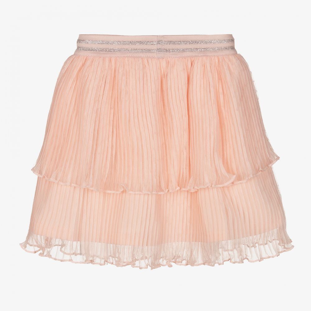 Le Chic-Girls Pink Pleated Tulle Skirt | Childrensalon Outlet