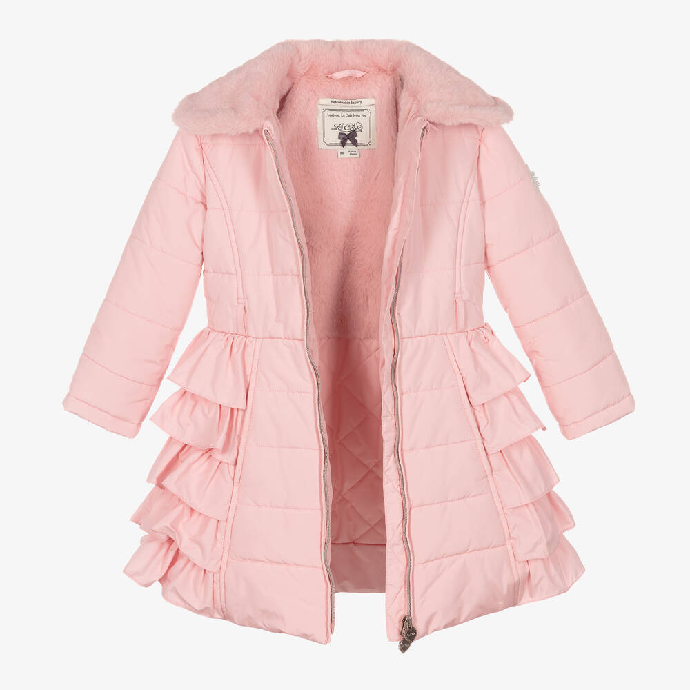 Le Chic-Girls Pink Puffer Coat | Childrensalon Outlet