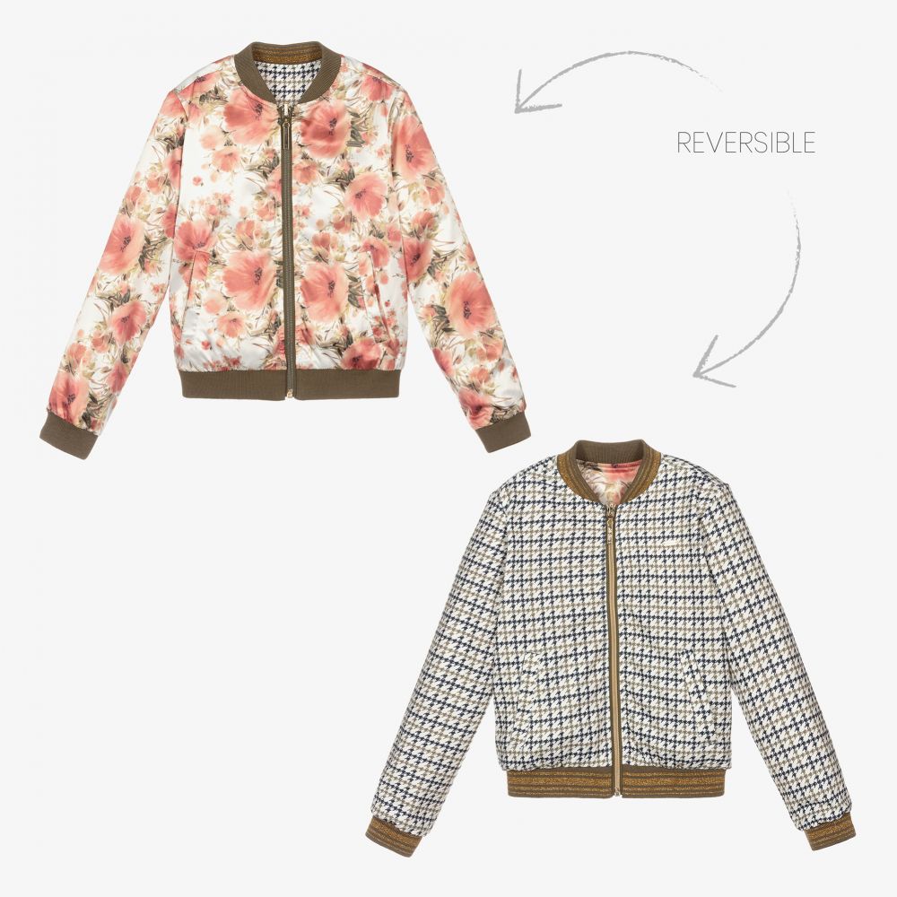 Le Chic - Veste rose réversible Fille | Childrensalon