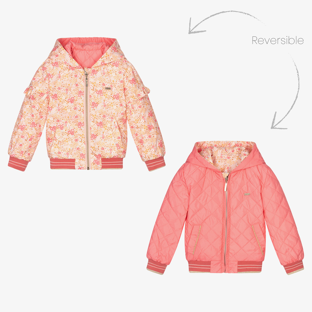 Le Chic - Blouson rose réversible Fille | Childrensalon