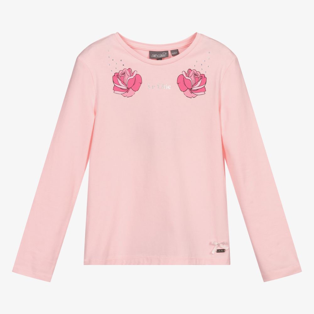Le Chic - Girls Pink Roses Top | Childrensalon