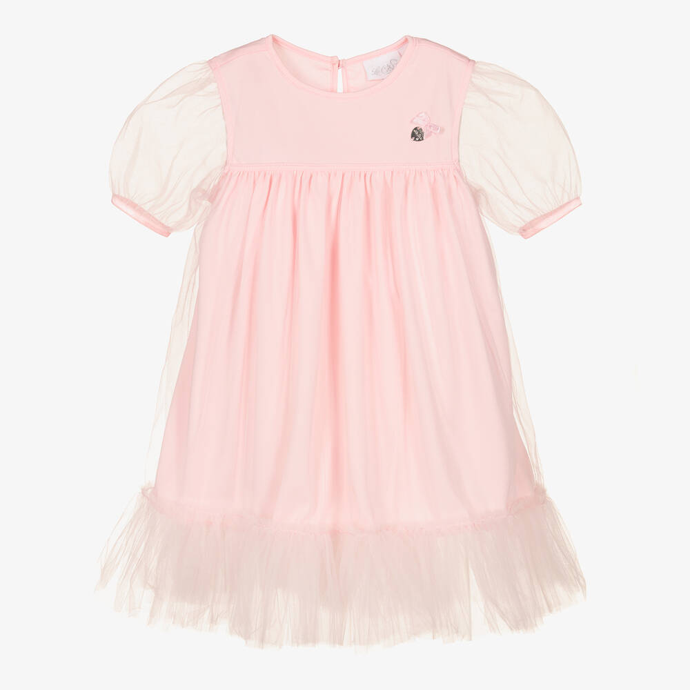 Le Chic - Robe rose en tulle fille | Childrensalon