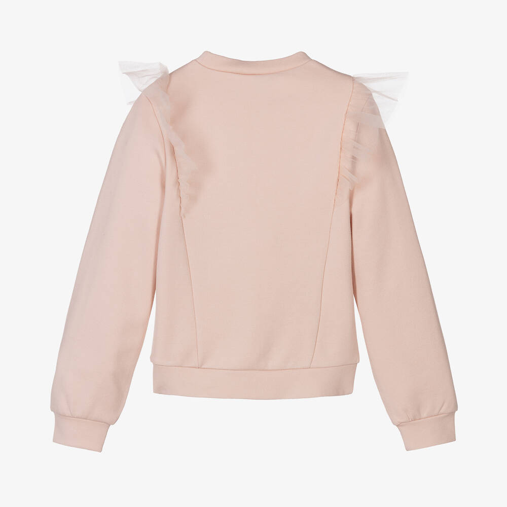 Le Chic-Girls Pink Tulle Sweatshirt | Childrensalon Outlet