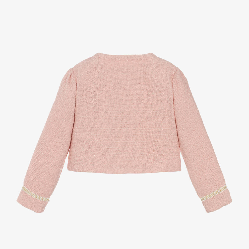 Le Chic-Girls Pink Tweed Jacket | Childrensalon Outlet