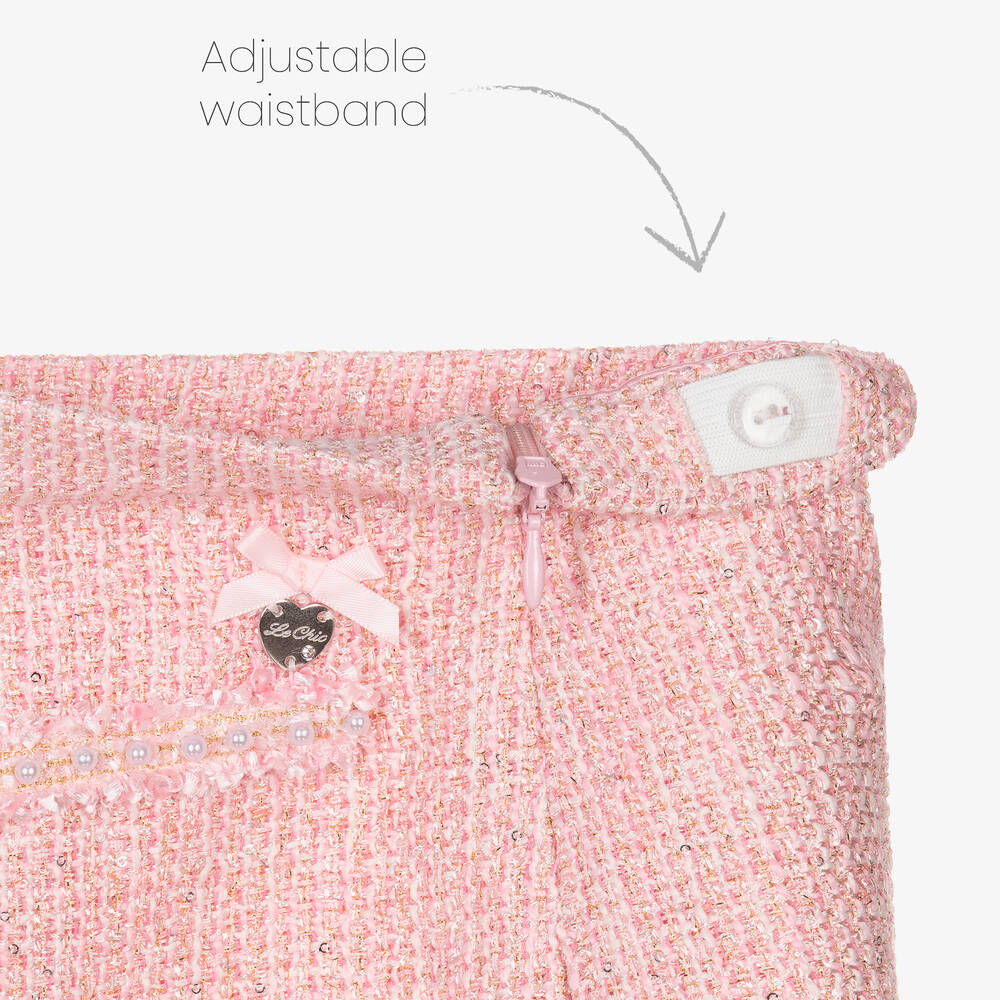 Le Chic-Girls Pink Tweed Skirt | Childrensalon Outlet