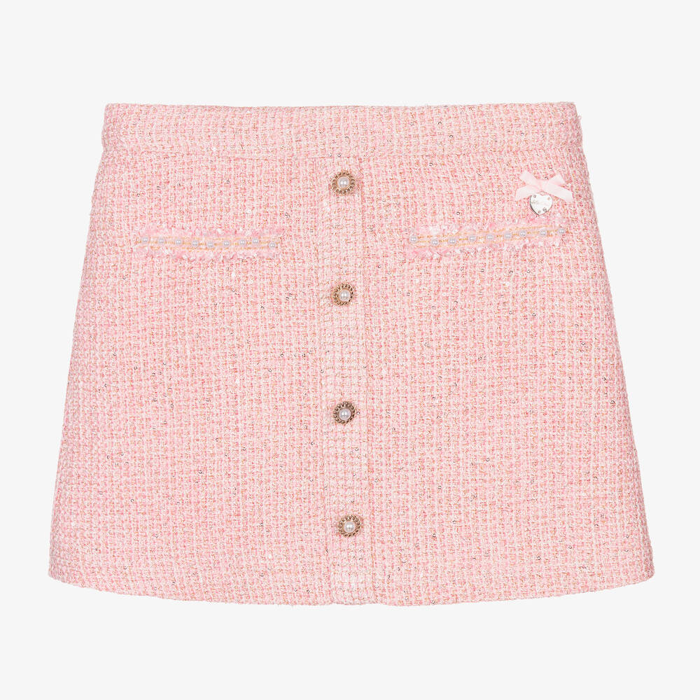 Le Chic - Розовая юбка из твида для девочек | Childrensalon