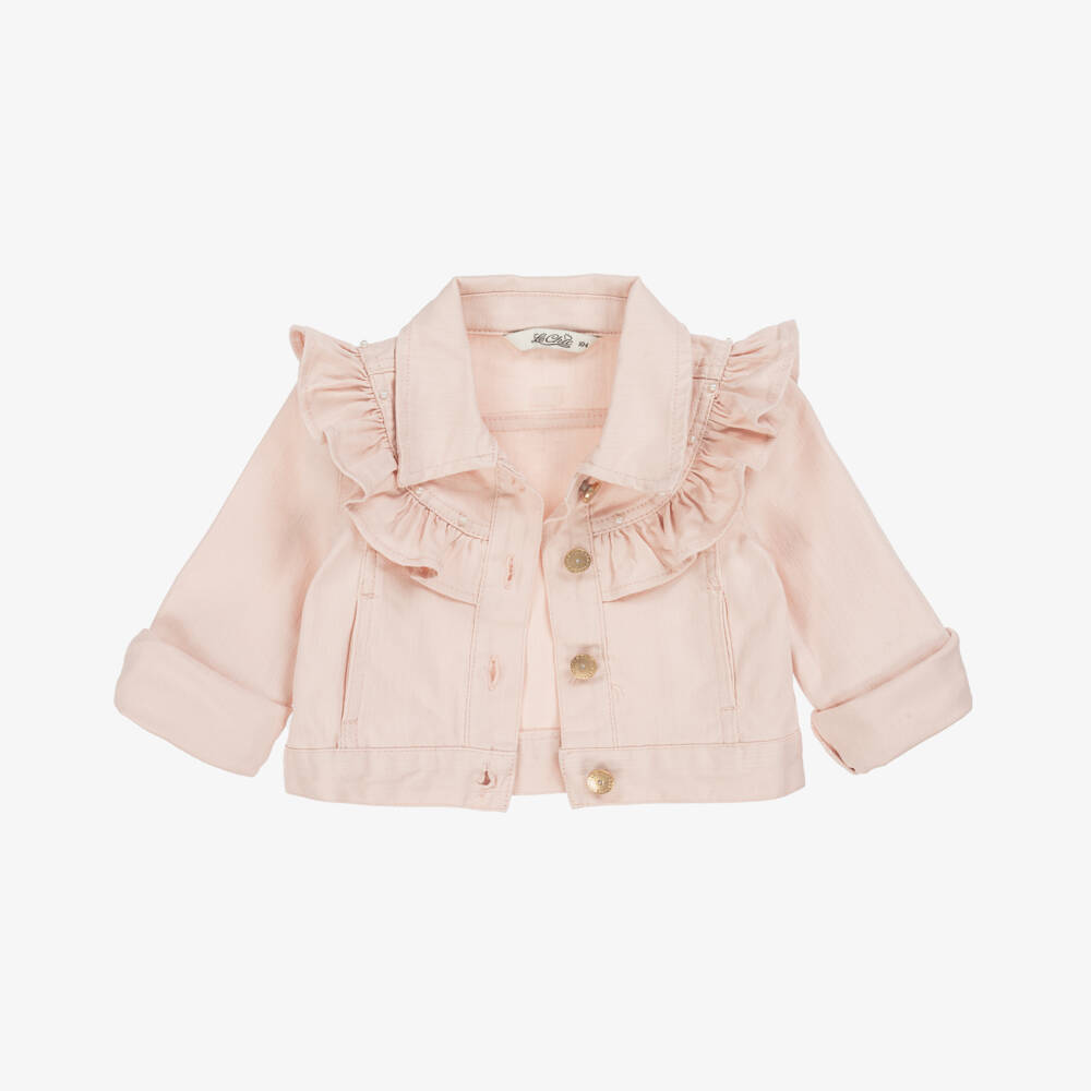 Le Chic-Girls Rosy Frill Denim Jacket | Childrensalon Outlet