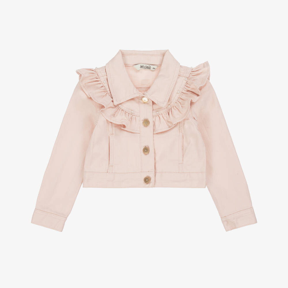 Le Chic-Girls Rosy Frill Denim Jacket | Childrensalon Outlet