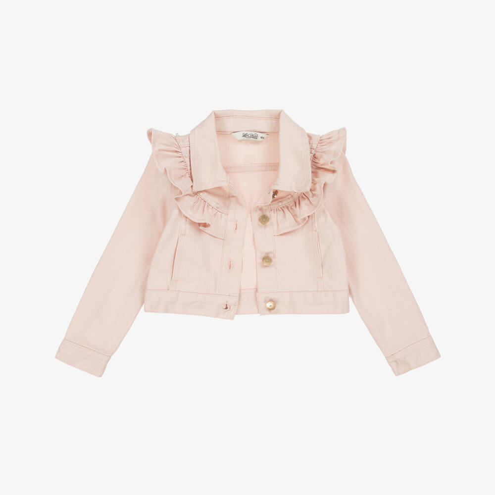 Le Chic-Girls Rosy Frill Denim Jacket | Childrensalon Outlet