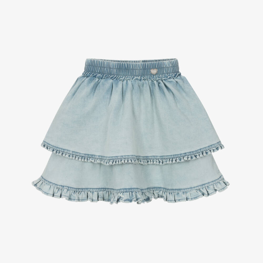 Le Chic-Юбка из индиго денима с оборками для девочек | Childrensalon Outlet
