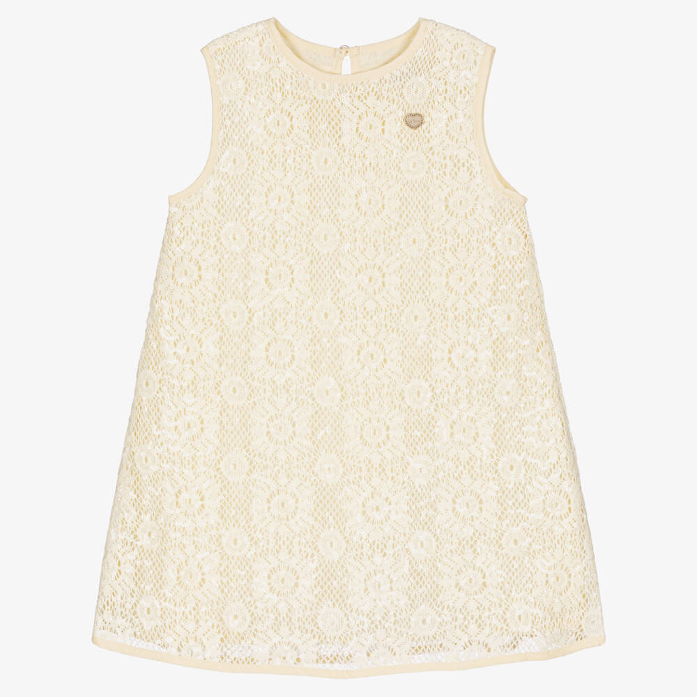 Le Chic-Кремовое платье с пайетками для девочек | Childrensalon Outlet