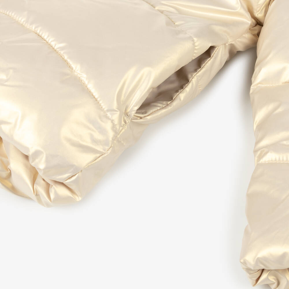 Le Chic-Girls Shimmering Gold Hooded Coat Set | Childrensalon Outlet