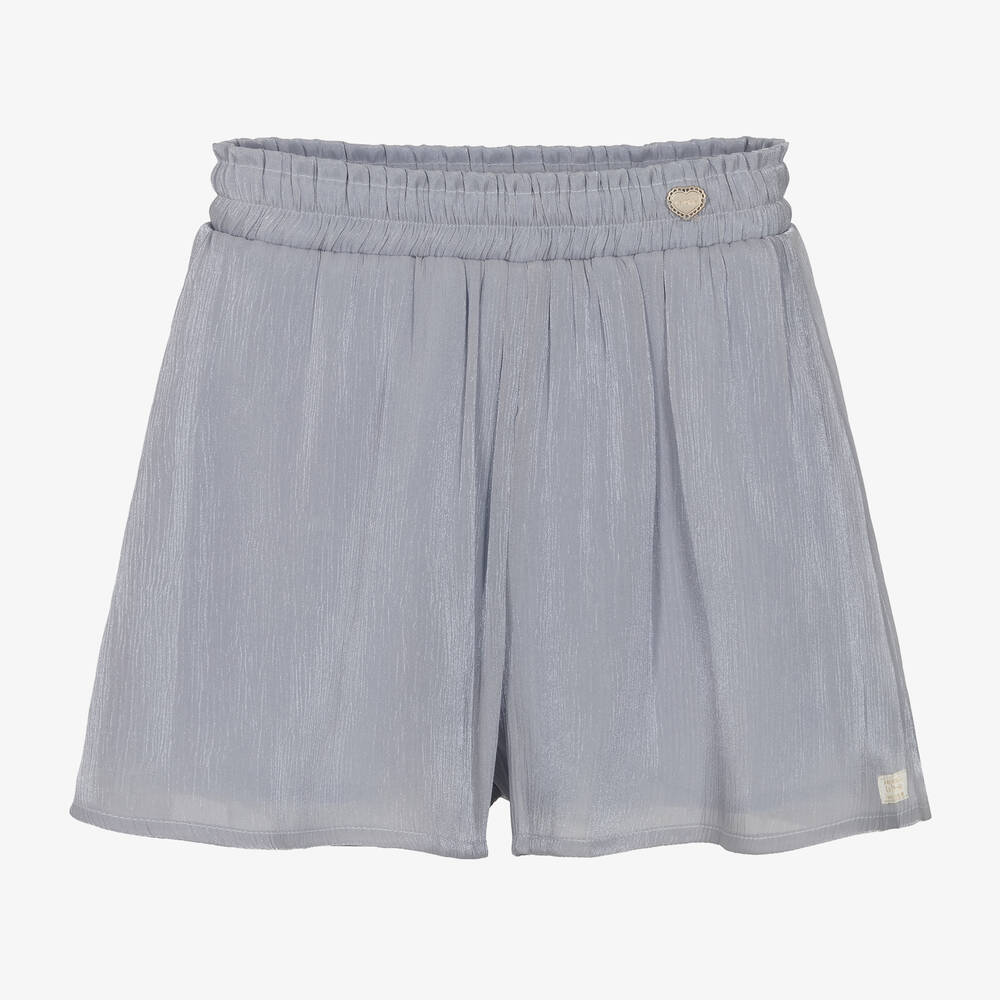 Le Chic-Girls Shimmery Grey Crêpe Shorts | Childrensalon Outlet