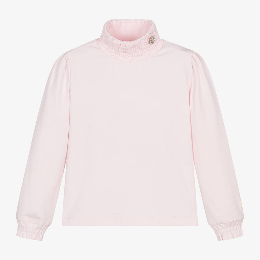 Le Chic-Girls Soft Pink Roll Neck Top | Childrensalon Outlet