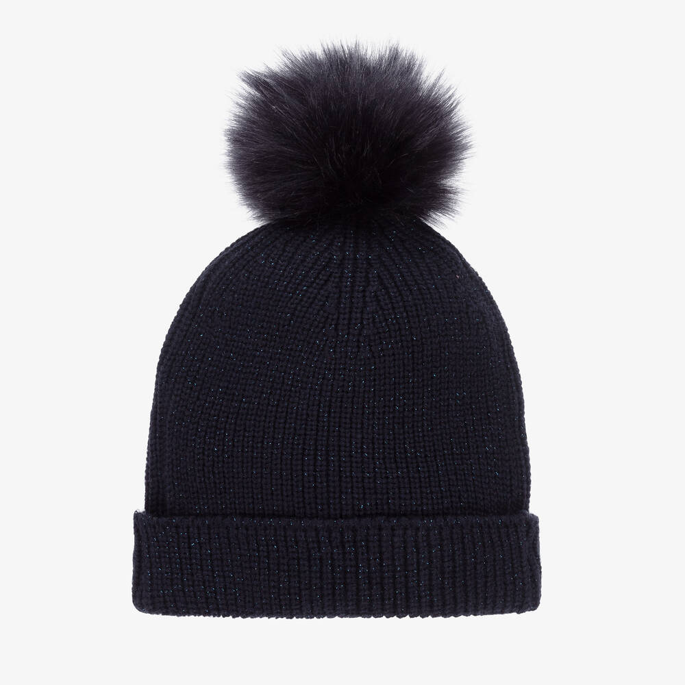 Le Chic-طقم قبعة وسكارف مزيج أكريليك محبوك لون كحلي | Childrensalon Outlet