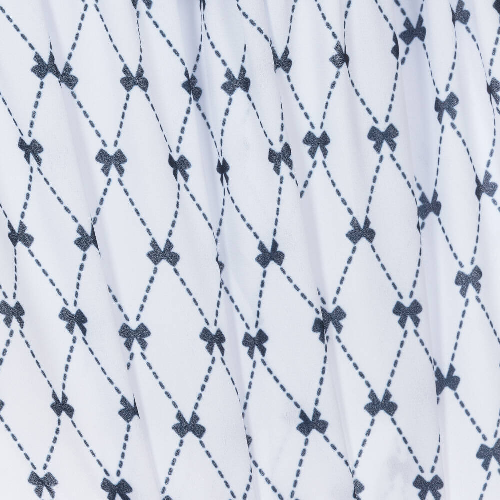 Le Chic-Girls White & Blue Chiffon Bow Dress | Childrensalon Outlet