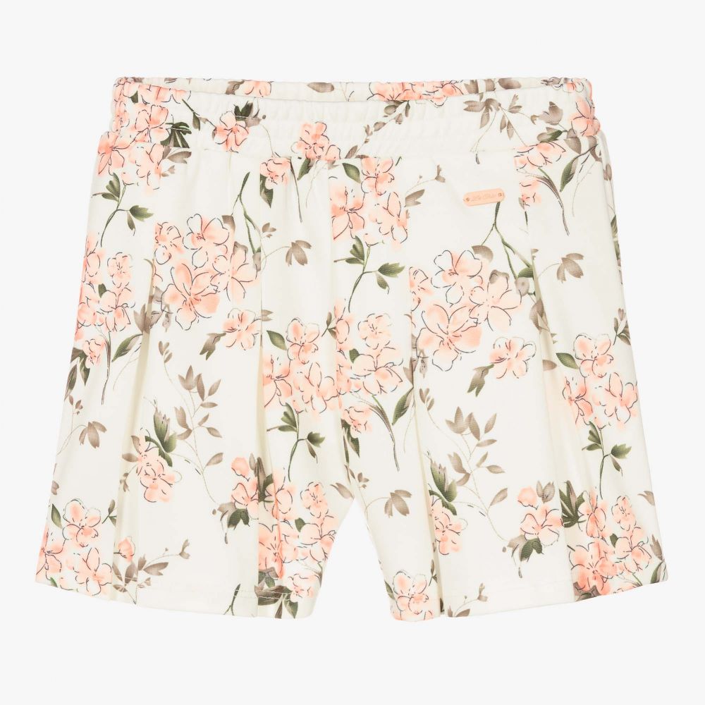 Le Chic - Girls White & Pink Short | Childrensalon