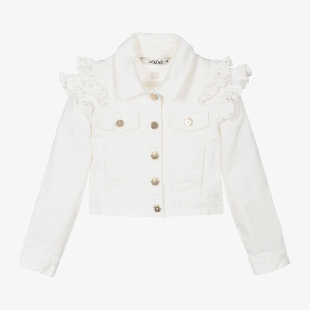 Childrens white denim jacket deals