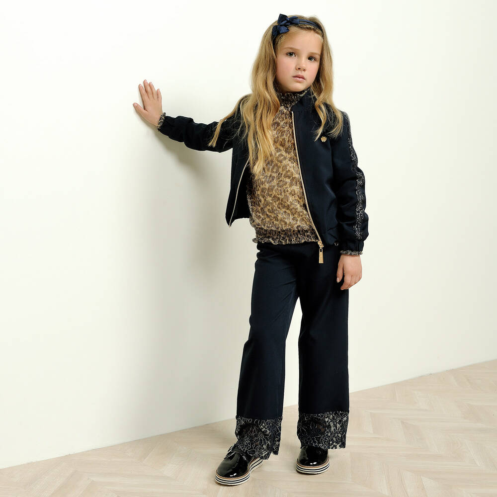 Le Chic-Gold Leopard Chiffon Blouse | Childrensalon Outlet
