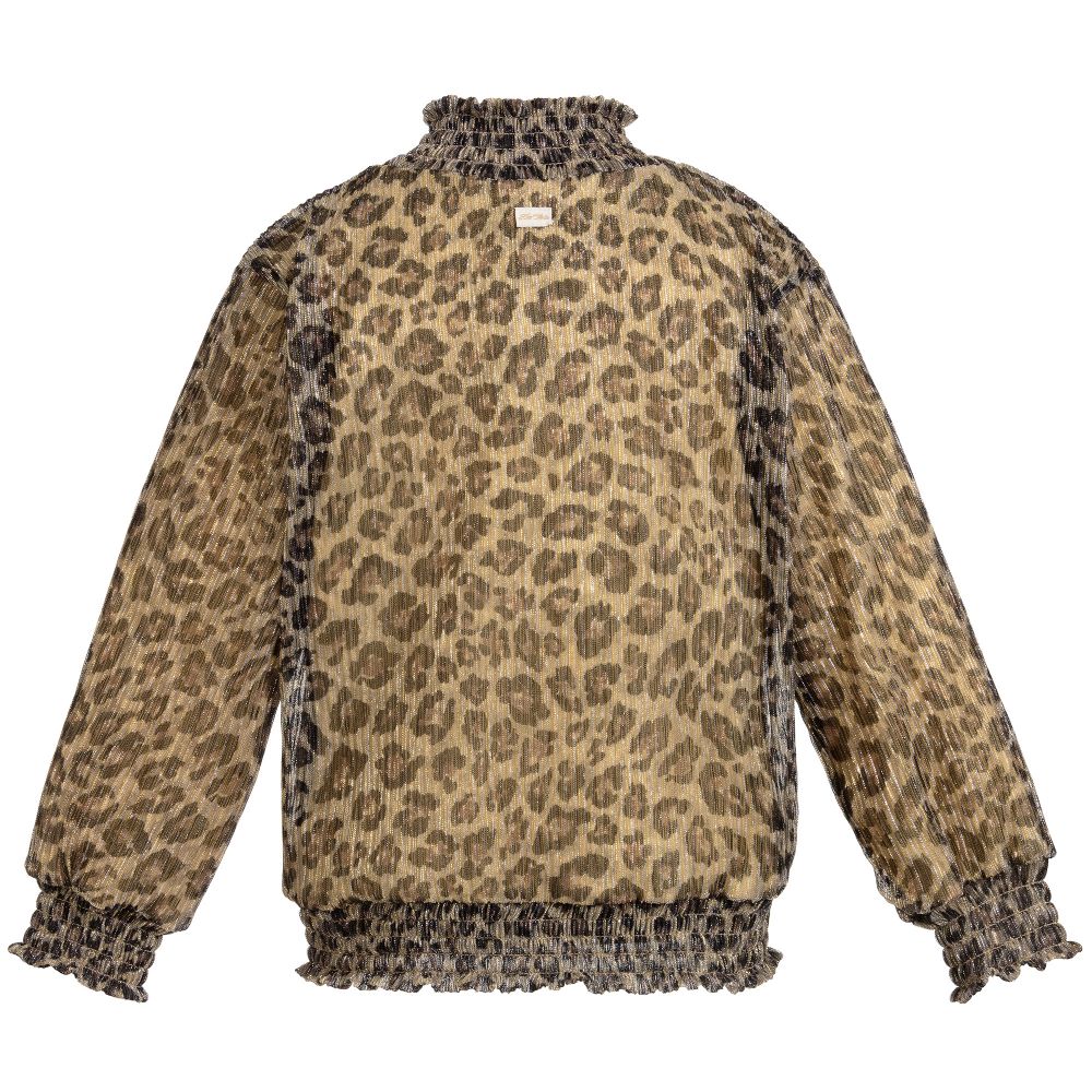 Le Chic-Gold Leopard Chiffon Blouse | Childrensalon Outlet