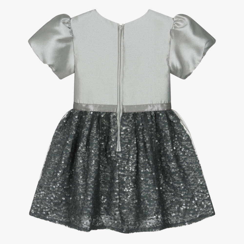 Le Chic-Grey Sequin Dress | Childrensalon Outlet