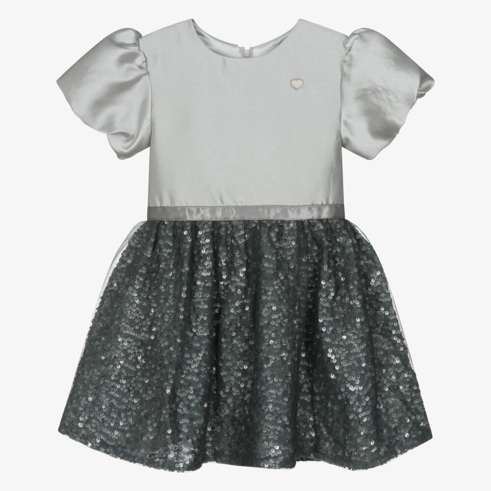 Le Chic-Grey Sequin Dress | Childrensalon Outlet